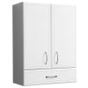 Шкаф двухстворчатый Stella Polar Концепт 60см 1ящ. белый глянец