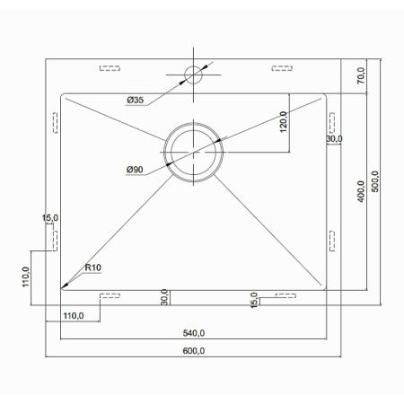 Мойка кухонная Seaman Eco Marino 60x50 gun light SMV-600-GL.A