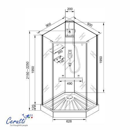 Душевая кабина Cerutti Chika 901BF 90x90 CHIKA901BF