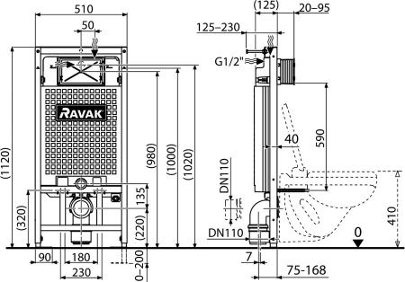 Инсталляция для унитаза Ravak G II X01703