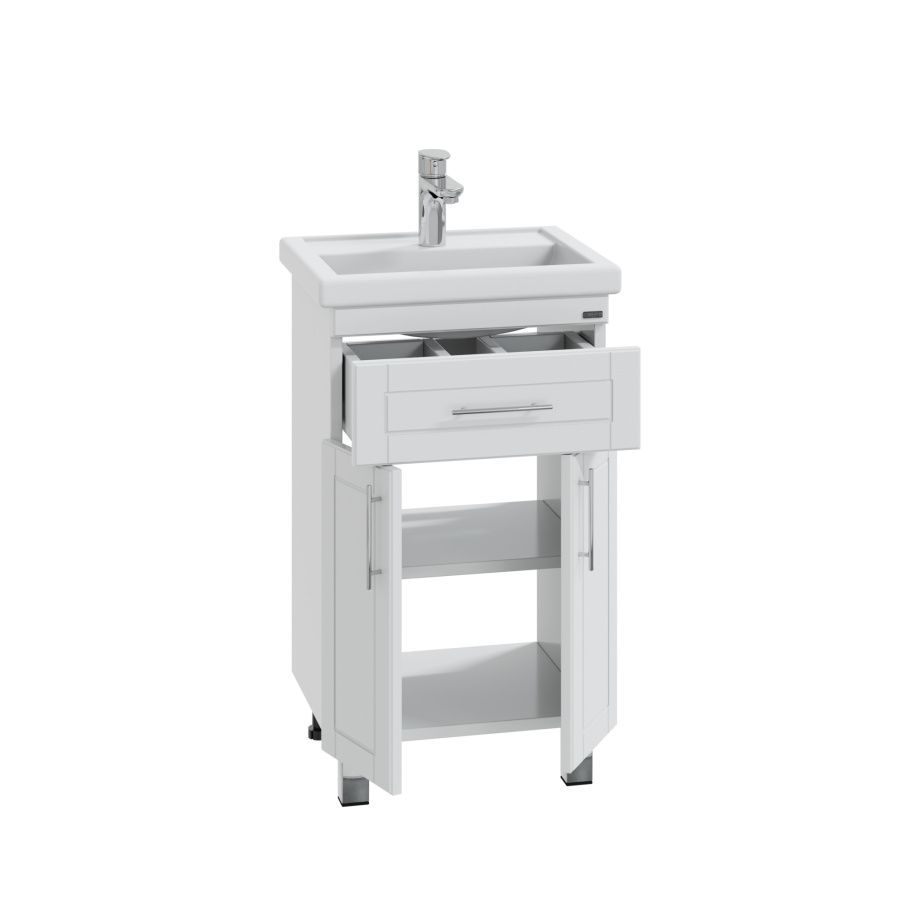 Тумба с раковиной СанТа Дублин 50 белый глянец Тумба с раковиной СанТа Дублин 50 белый глянец