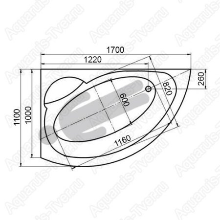 Акриловая ванна Aquatek Аякс-2 170х110 (L) с экраном