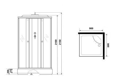 Душевая кабина Niagara Promo P90/26/MT 90x90