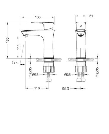 Смеситель Lemark Nero LM0206C для раковины