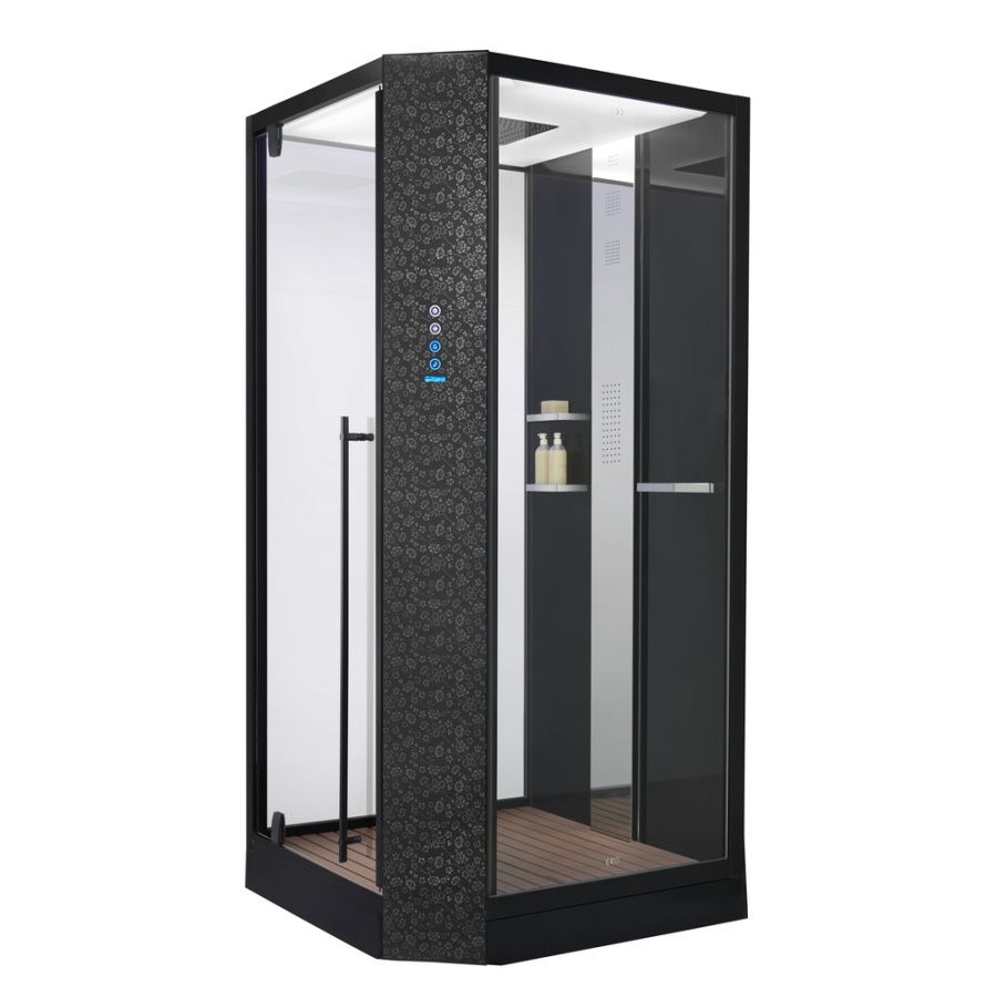 Душевая кабина Orans SR-89101S (L) 100x100 с парогенератором (черная)