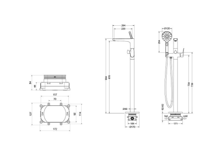 Смеситель для ванны Aquatek Бетта AQ1145BGM