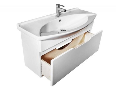 Тумба с раковиной Dreja Eco Laguna 65 99.0101 белый глянец