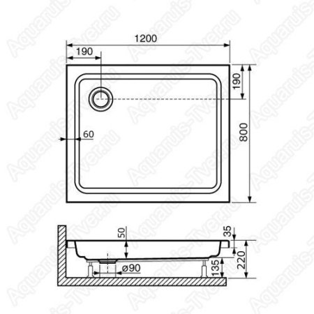 Душевой поддон RGW Style PR 120x80