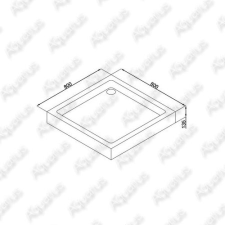 Душевой поддон Black & White SQ-08H 80x80