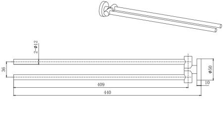 Полотенцедержатель двойной Aquatek Вега AQ4013CR