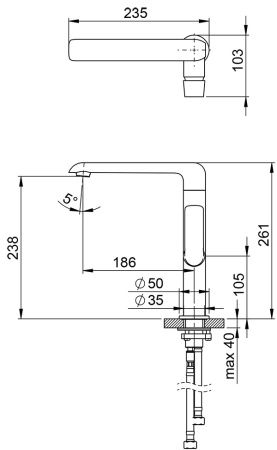 Смеситель Ravak Flat FL 016.00 X070125 для раковины