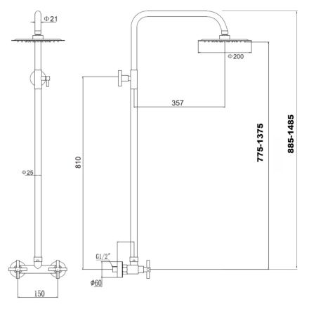 Душевая система Fmark FS8405H