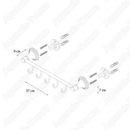 Планка Fixsen Luksor 5 крючков FX-71605-5B