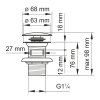 Донный клапан WasserKRAFT A073 Клик-клак (матовый хром)
