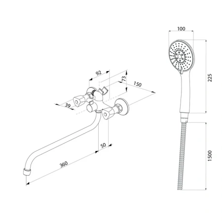 Смеситель для ванны Milardo Tring TRISB02M10