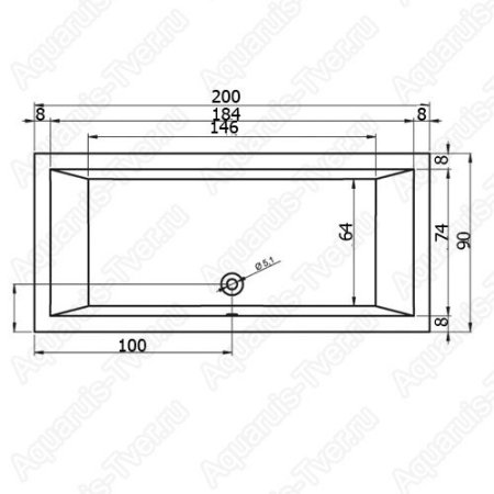 Акриловая ванна Riho Lugo 200x90 с тонким бортом Акриловая ванна Riho Lugo 200x90 с тонким бортом