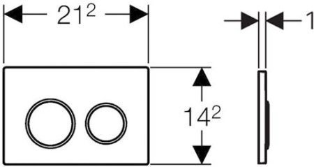 Клавиша смыва Geberit Omega 20 рамка хром/кнопки хром/ободок мат. хром