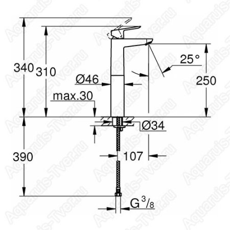 Смеситель Grohe BauLoop для раковины (высокий) 23764000