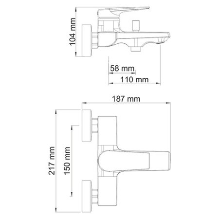 Смеситель WasserKRAFT Lopau 3201 для ванны