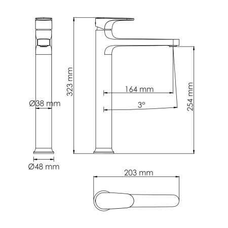 Смеситель WasserKRAFT Weida 3103H  для раковины