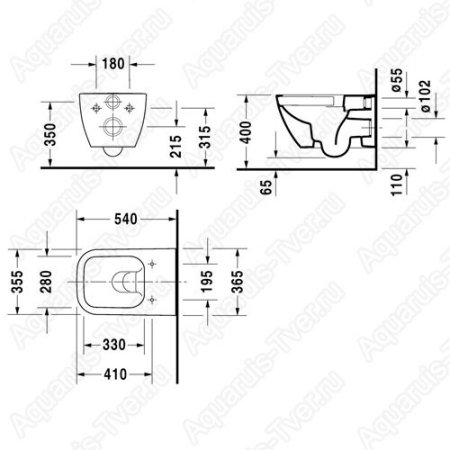 Унитаз подвесной Duravit Happy D.2 (черный матовый)