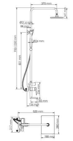 Душевая система WasserKRAFT A18401