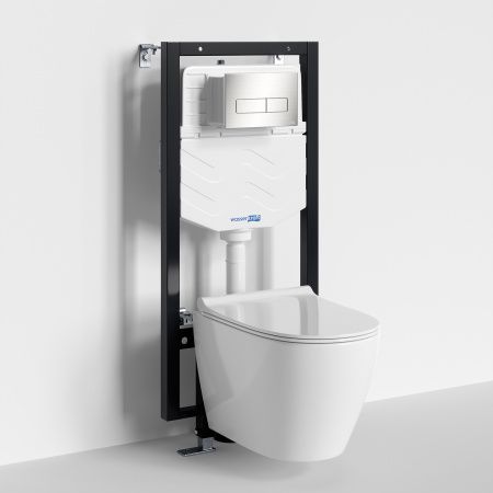 Инсталляция WasserKRAFT Vils с унитазом WasserKRAFT Mindel с микролифтом 56TLT.010.ME.BN03.H002