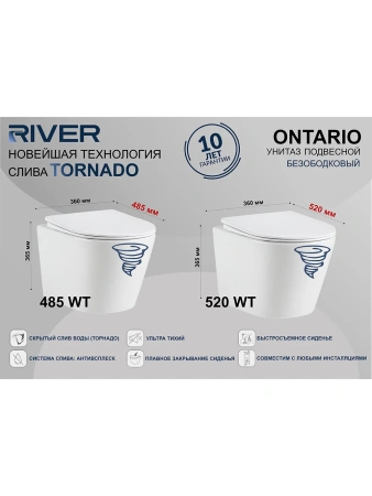 Унитаз подвесной River Ontario 520 WT 10000013708