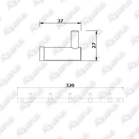 Планка Rush Bianki 5 крючков BI76252