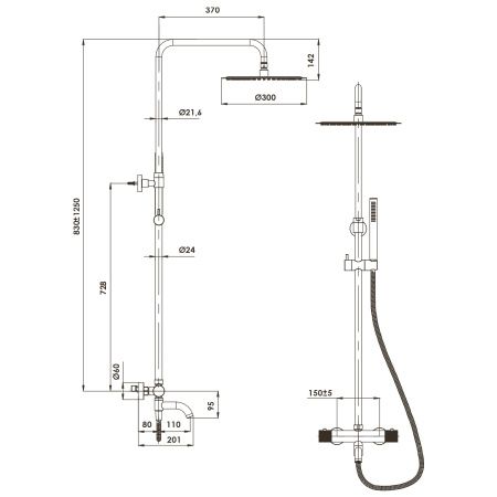 Душевая система WasserKRAFT Paar 8800 A18301