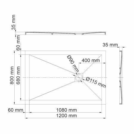 Душевой поддон WasserKRAFT Aller 10T06 120х80